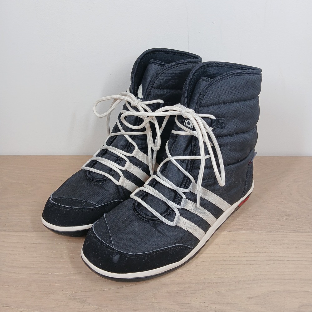 Adidas Winter Boots Women 8 Black Textile Climaheat Traxion Lace Up Outdoor Snow